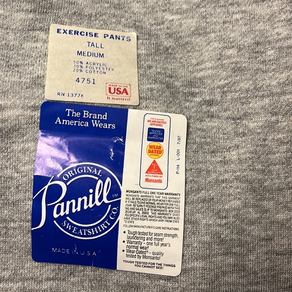 Vintage Exercise Pant Tall Medium Pannill - Picture 2 of 3